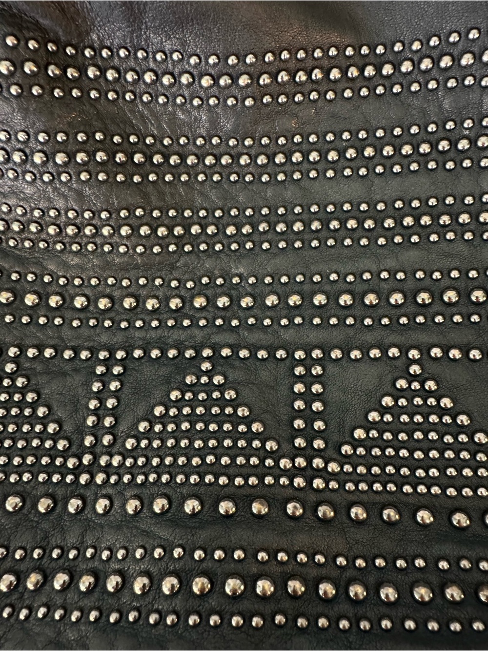 Liebeskind Berlin Black Leather Studded Hobo Bag Slouchy Shoulder Tote Moto - Picture 10 of 10